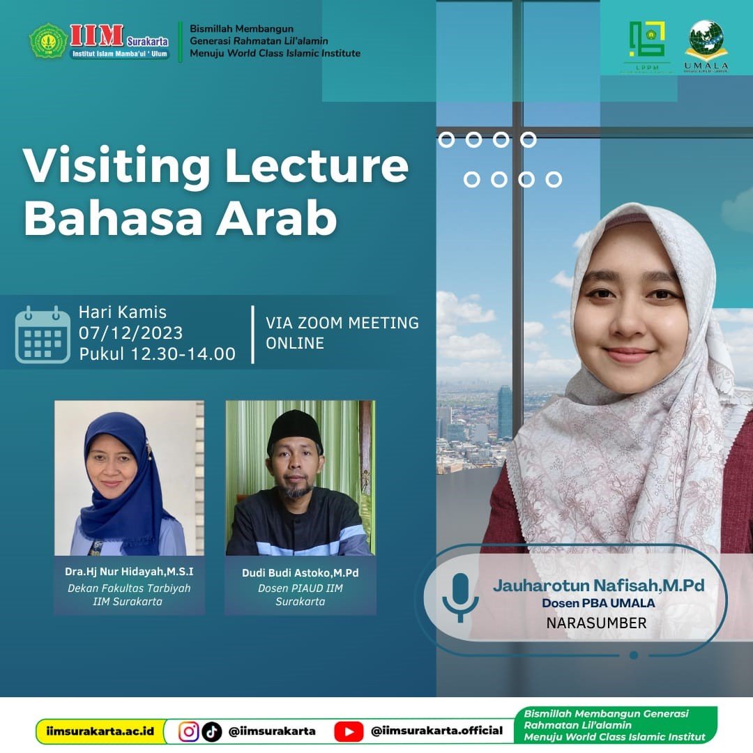 Prodi PIAUD IIM Surakarta Gelar Visiting Lecture Online Mata Kuliah Bahasa Arab untuk Anak Usia Dini