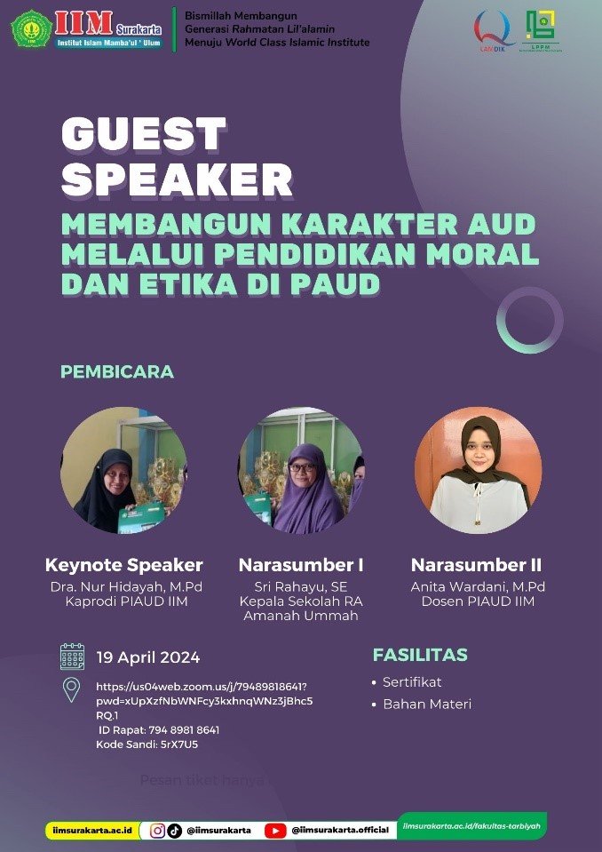Prodi PIAUD IIM Surakarta Gelar Visiting Lecture Online